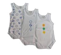 Liabel 3 Body neonata/o Spalla Larga 100% Cotone Art. 05832B/T1457 (Celeste, 1/3 Mesi)