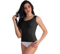 Liabel 3 Canottiere Donna in Seamless. Canotta Intima Spalla Stretta Spalla Larga in Microfibra Elasticizzata Made in Italy. (IT, Testo, L, XL, Regular, Regular, Nero Spalla Larga)