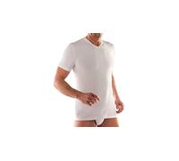 liabel 3 t-Shirt Corpo Uomo Bianco Caldo Cotone Mezza Manica Scollo a Punta 02828/e53 (3/S)