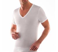 Liabel 3 t-Shirt Uomo Mezza Manica Scollo a v Profondo in Cotone 3828/33 (IT, Testo, XL, Regular, Regular, Standard, Bianco)