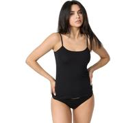 Liabel 3pz Canotta Donna 100% Cotone - vestibilità Perfetta, Comfort Ottimale - Canottiera Donna Cotone Ideale per Ogni Stagione (IT, Testo, L, Regular, Regular, Nero 2pz - Spalla Stretta)