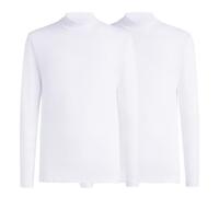 Liabel Dolcevita Maglione Uomo a Collo Alto in Caldo Cotone, Confezione da 2 Pezzi, Lupetto a Maniche Lunghe (Bianco, S)