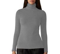 Liabel - Lupetto Donna Caldo Cotone Pacco da 2 | Dolcevita Donna Invernale | Maglia Collo Alto Donna Caldo Cotone Interlock (IT, Testo, XL, Regular, Regular, Grigio Fumo)