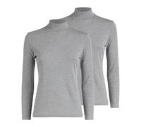 Liabel Lupetto Donna Manica Lunga Caldo Cotone (2 Pezzi), Dolcevita Collo Alto vestibilità Perfetta, Calore e Comfort, Soffice al Tatto (Grigio Melange, L)