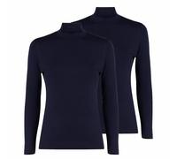 Liabel Lupetto Donna Manica Lunga Caldo Cotone (2 Pezzi), Dolcevita Collo Alto vestibilità Perfetta, Calore e Comfort, Soffice al Tatto (Blu Eclisse, S)