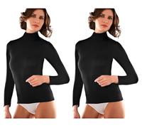 Liabel Lupetto Donna Manica Lunga Caldo Cotone Art. 02828/1036 (5/L, 2 Pezzi Nero)