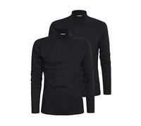 LIABEL Maglia Lupetto Uomo Caldo Cotone Conf da 2 pz, Nero M