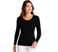 Liabel Maglia Caldo Cotone Donna (Confezione da 2) - Maglie Donna Invernali Manica Lunga o Corta Sottogiacca Bianco o Nero S-XL (IT, Testo, XL, Regular, Regular, Nero 2pz - Manica Lunga)