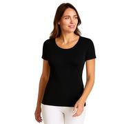 Liabel Maglia Caldo Cotone Donna (Confezione da 2) - Maglie Donna Invernali Manica Lunga o Corta Sottogiacca Bianco o Nero S-XL (IT, Testo, S, Regular, Regular, Nero 2pz - Manica Corta)
