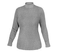 Liabel Maglia Dolcevita Donna Collo risvoltabile Manica Lunga, Caldo Cotone - Grigio M