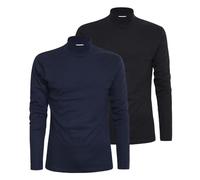 Liabel Maglia Lupetto Uomo Caldo Cotone Conf da 2 pz, Assortito (Nero, Blu) L