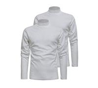 Liabel Maglia Lupetto Uomo Caldo Cotone Conf da 2 pz, Bianco XXL