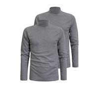 Liabel Maglia Lupetto Uomo Caldo Cotone Conf da 2 pz, Grigio 3XL