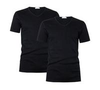 Liabel Maglia Termica Uomo Manica Corta Scollo V 100% Cotone, Art. 2855-53, Pacco da 2, Nero XL