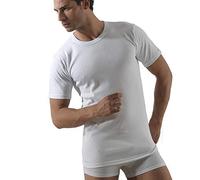 Liabel Maglietta Intima Uomo Cotone 3 e 6 Pezzi Maglia Uomo in Puro Cotone Pettinato - Maglia Intima Uomo Girocollo - 3828/23 (L, 6 Pezzi Bianco)