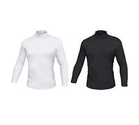 Liabel Pack 2 Lupetto Uomo Cotone Interlock Caldo Vari Colori (Bianco - Nero - 7 / XXL)