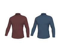 Liabel Pack 2 Lupetto Uomo Cotone Interlock Caldo Vari Colori (Bordeaux - Denim - 5 / L)