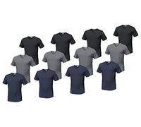 LIABEL. Set da 12 T-Shirt da Uomo Cotone Disponibili in 3 Modelli e Varie Taglie (5/L, Assortito-Scollo V)