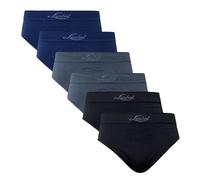 Liabel Slip/Boxer da Uomo Seamless Confezione da 6Pz - Mutande da Uomo in Microfibra Senza Cuciture Made in Italy (XXL, Slip 2neri,2grigi,2blu)