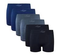 Liabel Slip/Boxer da Uomo Seamless Confezione da 6Pz - Mutande da Uomo in Microfibra Senza Cuciture Made in Italy (XXL, Boxer 2neri,2grigi,2blu)