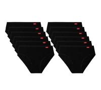 Liabel Slip Midi Donna Cotone Elasticizzato Pacco da 12 pz, Art.T25 Nero 6 (XL)