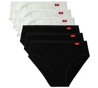 Liabel Slip Midi Donna Cotone Elasticizzato Pacco da 6 pz, Art.T25 Ass (Bianco - Nero) 3 (S)