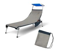 Liabel Telo Lettino Mare in Microfibra con Tasche Laterali ed Elastici Antiscivolo (Grigio Scuro)