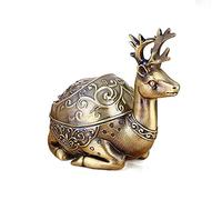 LIABI Posacenere Antivento con Coperchio Portatile Sigaretta Odore Posacenere Per Esterni Interni Fumatori Vintage Metallo Desktop Tabacco Posacenere Per Casa Ufficio Decorazione (Retro Bronzo)