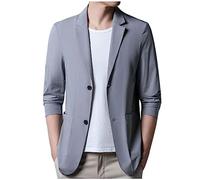 liaddkv Giacca da uomo, casual, elegante, slim fit, blazer, estiva, autunno, da uomo, sportiva, estiva, leggera, per matrimoni, feste, lauree, business, XXL, grigio., M