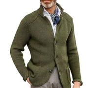 Liaddkv Giacca da Uomo in Maglia Blu - Vestibilità Regolare, Autunno Inverno, Blazer Classico Casual, Calore per Feste, Data, Ballo, Matrimonio, Smoking - Z01 Verde, XXXL