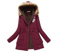 liaddkv Giacca invernale da donna con calda imbottitura, lunga mezza stagione, con tasca con cappuccio, a maniche lunghe, in pile, taglie forti, da allenamento, slim fit, invernale, per adolescenti