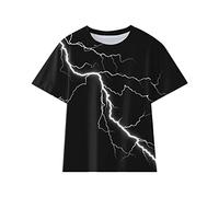 liaddkv Maglietta a maniche corte per bambini con stampa 3D alla moda, regalo alla moda, maglietta alla moda per bambini, bianco, 10-12 Anni