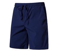 liaddkv Pantaloncini cargo corti da uomo, con tasche multiple, in cotone, elasticizzati, da trekking, da campeggio, da lavoro, stile vintage, comodi e larghi, Blu marino, 5XL