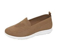 liaddkv Sneaker da donna estive leggere, ortopediche, slip, a maglia, per diabetici, estive, traspiranti, per camminare, larghi, comode, scarpe da ginnastica per attività all'aria aperta, caffè, 37 EU