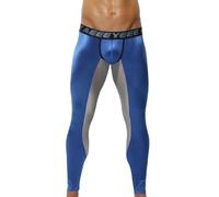 Liaeglam Lucido Ice Silk Uomo Stretti Fitness Running Pantaloni della tuta Leggings Plus Size Pantaloni della tuta, Blu, XXL