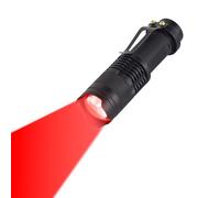 LIAISIMI Torcia a Luce Rossa, Torcia a LED Rossa, 3 Modalità, Impermeabile, Zoomabile, Portatile per Caccia Notturna, Pesca, Camping e Astronomia