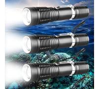 LIAISIMI Torcia Subacquea, Impermeabile IPX8 per Immersioni 10m, 3 Modalità, LED Torcia Subacquea, Lampada di Sicurezza per Snorkeling, Escursionismo, 3 Pack, Batteria 18650 (non inclusa)