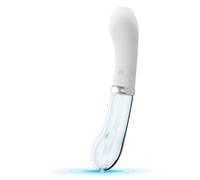 Vibratore LED in Silicone e Vetro Liaison" - Ricaricabile per Punto G (Trasparente-Bianco)"