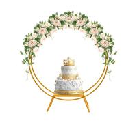 LIAIZE Supporto per torta nuziale a doppio anello, 80 x 93 cm, in acciaio al carbonio, dimensioni piastra, 30 x 20 cm, per decorare torte, dolci, fiori