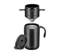 Liakyunf Caffettiera da viaggio, portatile in acciaio isolato, con manico, set di gocciolatori per caffè, per viaggi all'aperto, campeggio, falò, bar, giardino d'inverno, uso quotidiano, feste al