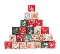 Liakyunf Calendario 'Avvento Scatola - 24 Giorni Conteggio Fino Al Natale Scatole Vuote | Contenitore in Cartone Numerato Decorazione Natalizia per Bambini Ragazzi Adulti