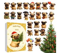 Liakyunf Calendario Del Conto Alla Rovescia Per Natale | Ciondolo A Forma Di Cane In Materiale Acrilico 2D - Calendario 'Avvento Di Natale 2025 Per Bambini,Per Bambini, Figlia, Nipote, Famiglia,