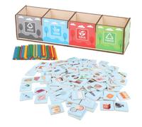 Liakyunf Giocattoli Educativi per la Raccolta Differenziata - Gioco Multifunzionale per l'Apprendimento Precoce con Carte Riciclo - Set Interattivo per Bambini Compleanno Festa dei Bambini e