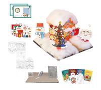 Liakyunf Kit Creativi Natalizi Per Bambini | Kit Interattivo Artigianale Per Le Feste - Set per Creare Biglietti con Scena Natalizia | Per Bambini Educatori Arte Aula Decoratori Casa Tavola Da Pranzo