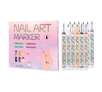 Liakyunf Pennarelli per Unghie,Strumenti Pittura 12 Colori,Pennarelli da 0,7 mm per Unghie | per Scolpire e Decorare Acrilico con Punti e Tratti da Salone e Cura Personale a Casa