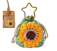 Liakyunf Portafoglio Portachiavi - Ornamento Tessuto Girasole Portafoglio | Pouch Protettiva con Cordoncini Portatile e Alla Moda per Donne Uomini Ragazze Adolescenti Scuola Borsa Carte Chiavi