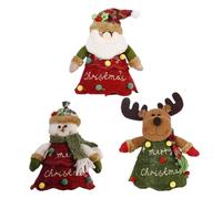 Liakyunf Sacchetti Per Caramelle Di Natale - 3 Pezzi Borsellino Con Cerniera - Sacchetti 3D Con Bambola, Babbo Natale, Pupazzo Di Neve, Cervo E Frutta Natalizia | Per Caramelle, Dolciumi, Biscotti E
