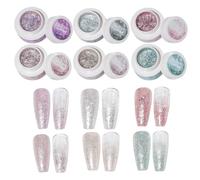Liakyunf Smalto Gel con Glitter | Smalto UV Gel Lucentezza 6 Pezzi | Ad Alta Densità e Resistente Scheggiamento per Uso Quotidiano Feste e Casa