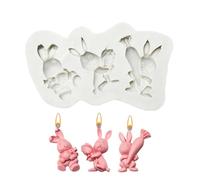 Liakyunf Stampo in resina di coniglio 3D, stampi in gelatina di coniglio 3D | Stampo per cioccolato fondente con coniglietto pasquale | Regali di Pasqua, stampo per fai da te per Pasqua per