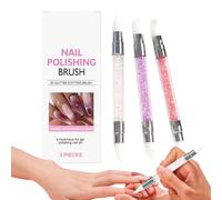 Liakyunf Strumento in Silicone per la Cura e Manicure delle Unghie,3 Pezzi a Doppia Estremità per Intaglio e Lucidatura - Attrezzo Per Intaglio Unghie,per Studio Salone Casa Principianti Manicure